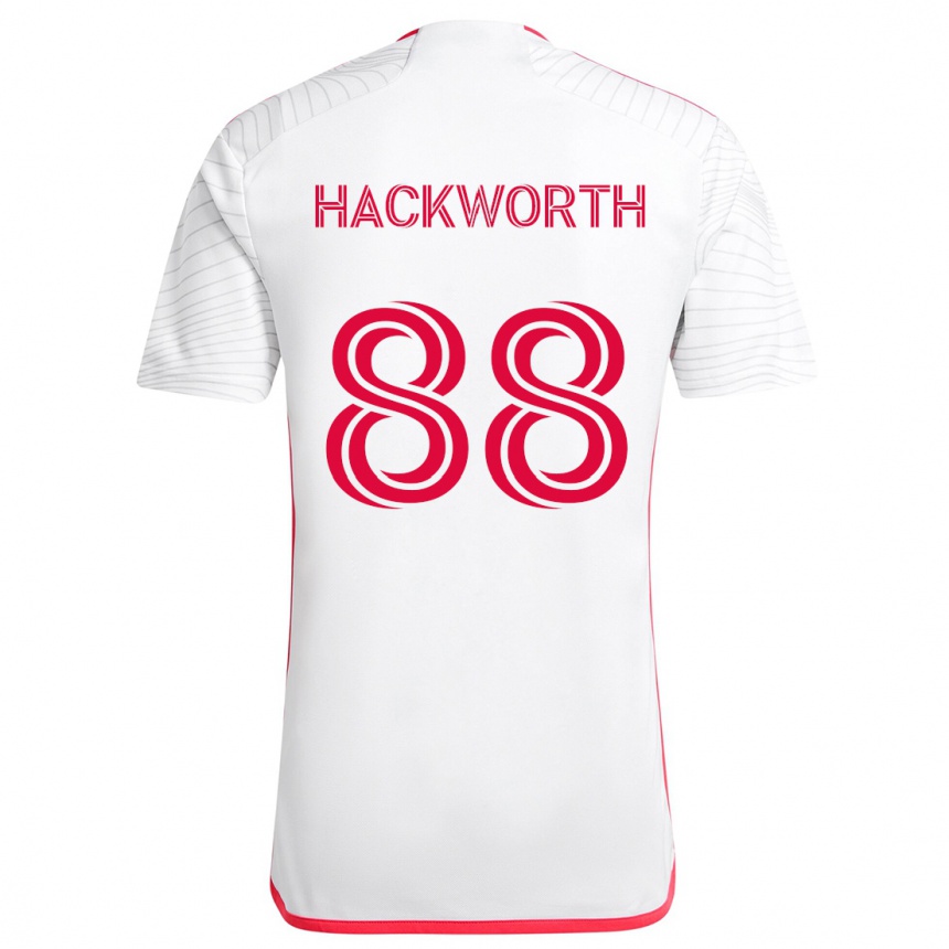 Kids Football Larsen Hackworth #88 White Red Away Jersey 2024/25 T-Shirt Nz