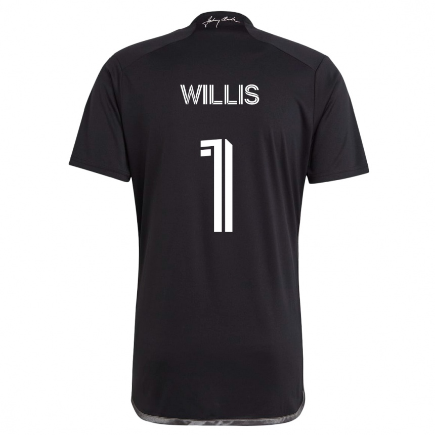 Kids Football Joe Willis #1 Black Away Jersey 2024/25 T-Shirt Nz