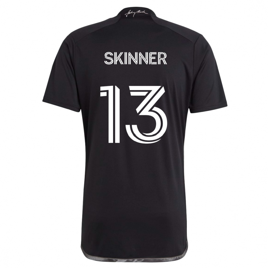 Kids Football Joey Skinner #13 Black Away Jersey 2024/25 T-Shirt Nz