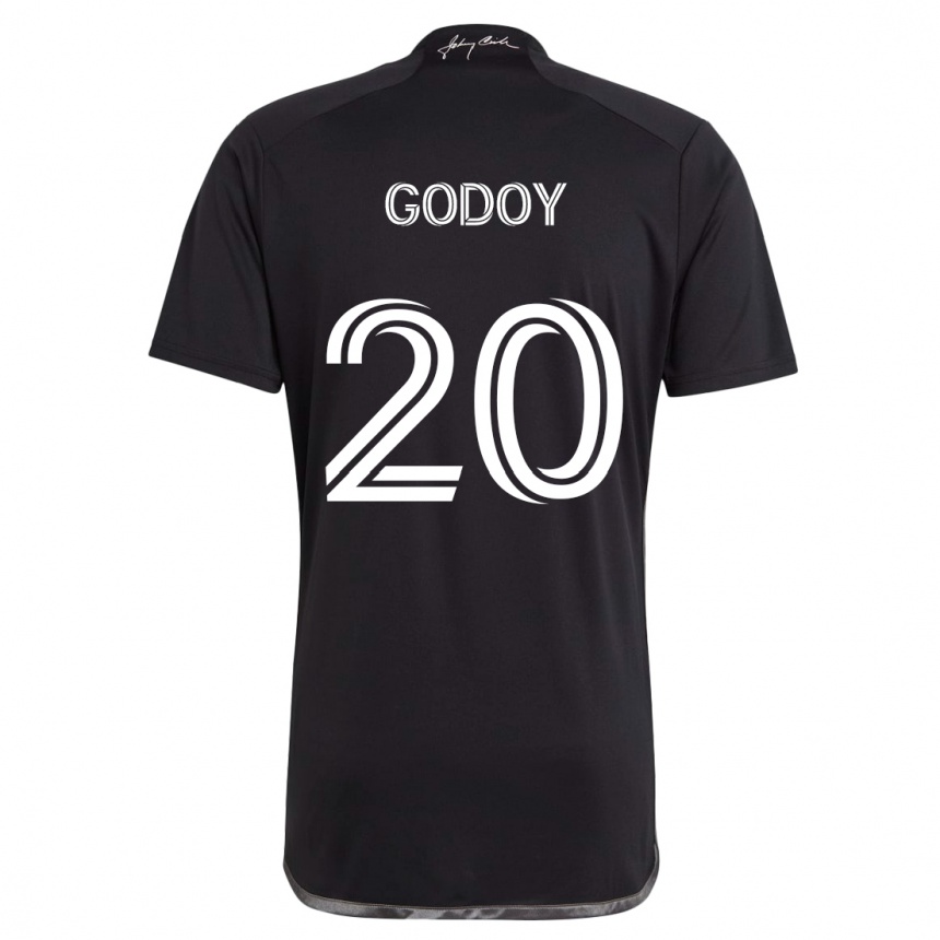 Kids Football Aníbal Godoy #20 Black Away Jersey 2024/25 T-Shirt Nz