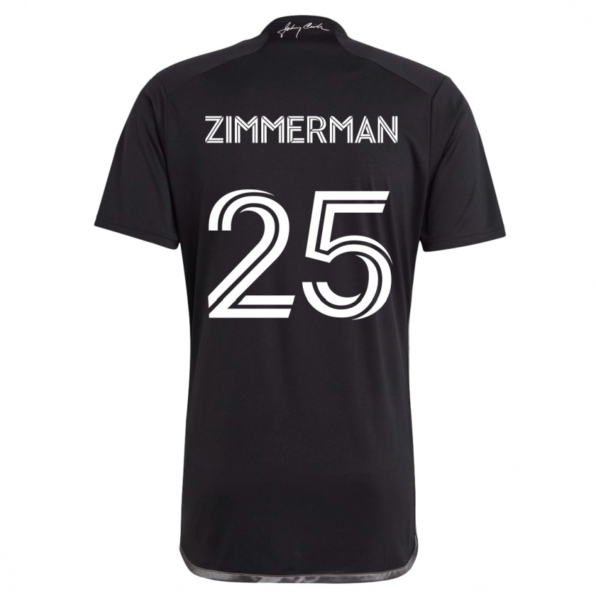 Kids Football Walker Zimmerman #25 Black Away Jersey 2024/25 T-Shirt Nz