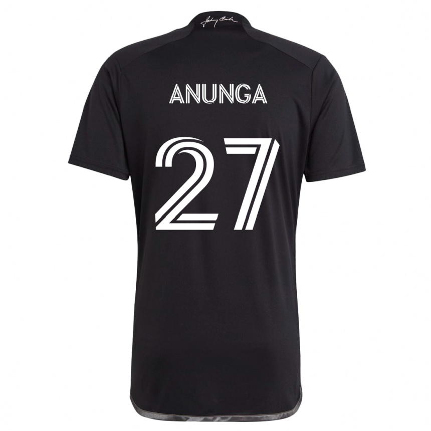 Kids Football Tah Anunga #27 Black Away Jersey 2024/25 T-Shirt Nz