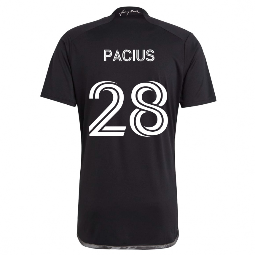 Kids Football Woobens Pacius #28 Black Away Jersey 2024/25 T-Shirt Nz