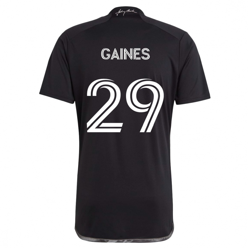 Kids Football Julian Gaines #29 Black Away Jersey 2024/25 T-Shirt Nz