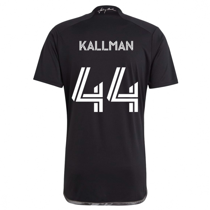 Kids Football Brent Kallman #44 Black Away Jersey 2024/25 T-Shirt Nz