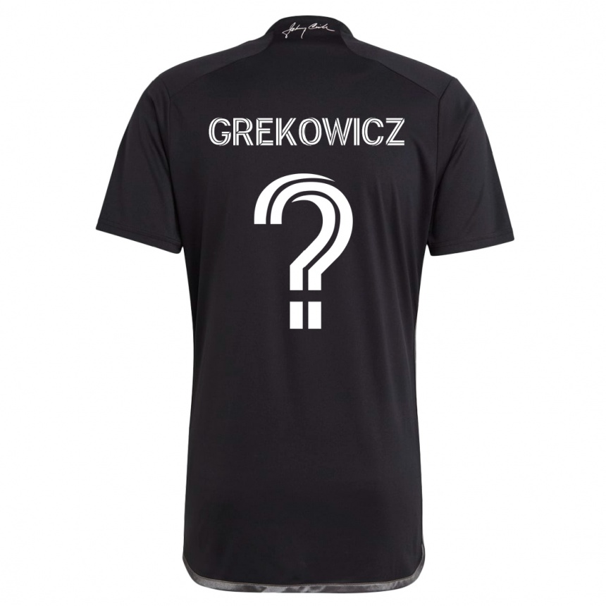 Kids Football Jacob Grekowicz #0 Black Away Jersey 2024/25 T-Shirt Nz