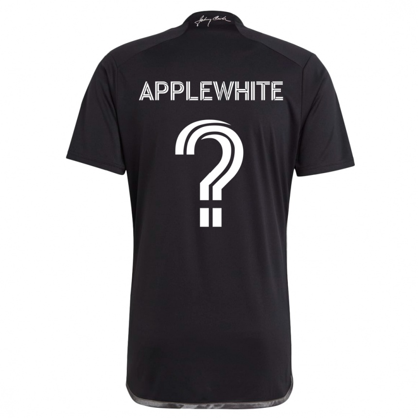 Kids Football Christopher Applewhite #0 Black Away Jersey 2024/25 T-Shirt Nz