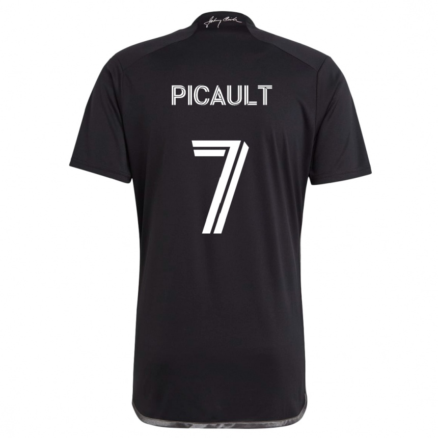 Kids Football Fafà Picault #7 Black Away Jersey 2024/25 T-Shirt Nz