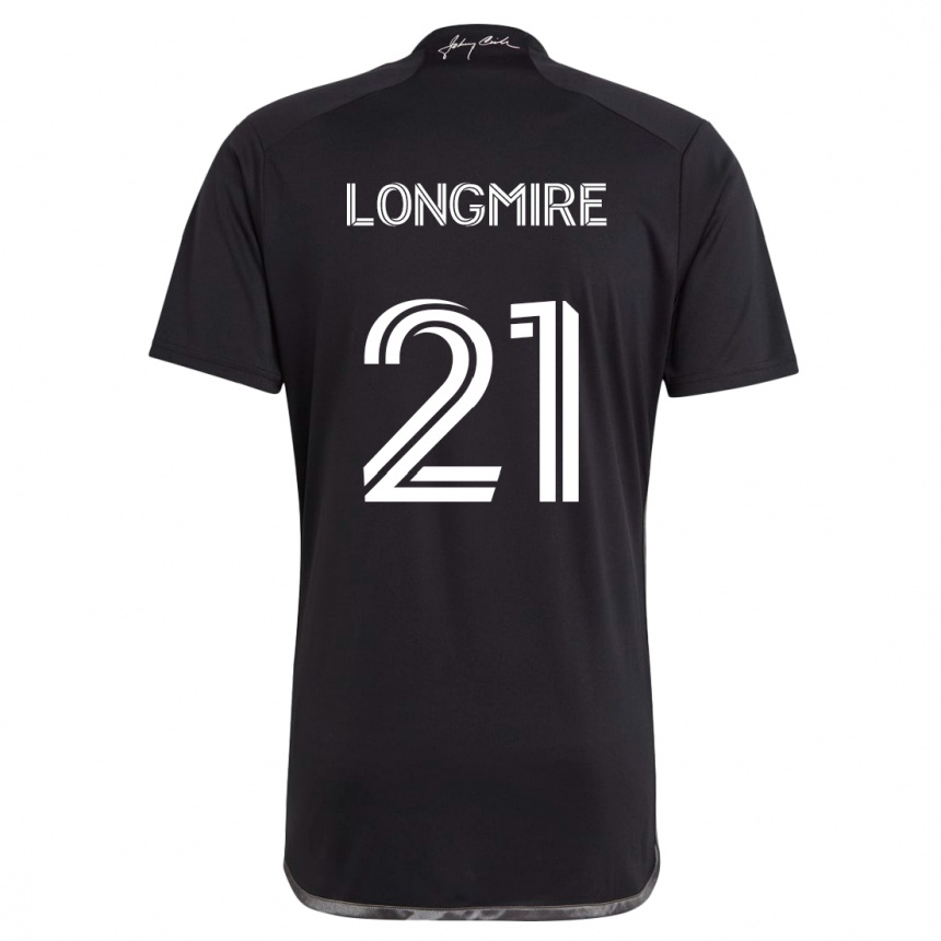 Kids Football Ahmed Longmire #21 Black Away Jersey 2024/25 T-Shirt Nz