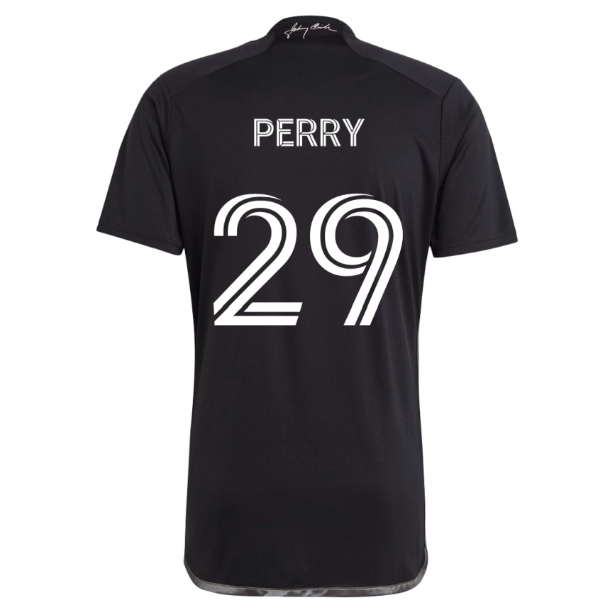 Kids Football Nebiyou Perry #29 Black Away Jersey 2024/25 T-Shirt Nz