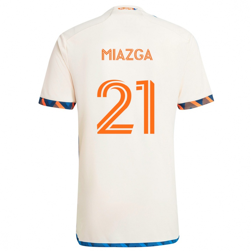 Kids Football Matt Miazga #21 White Orange Away Jersey 2024/25 T-Shirt Nz