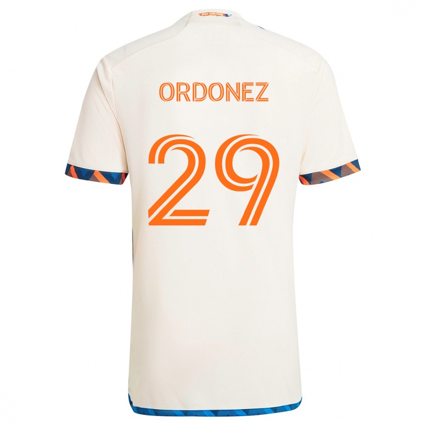 Kids Football Arquímides Ordóñez #29 White Orange Away Jersey 2024/25 T-Shirt Nz