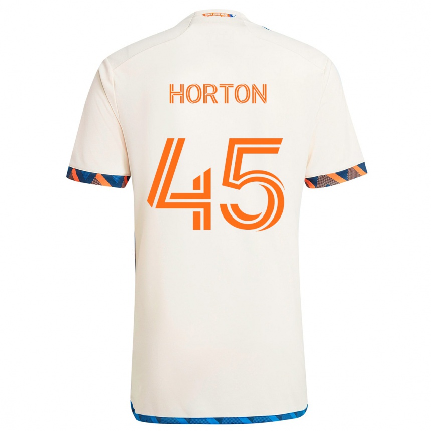 Kids Football Philip Horton #45 White Orange Away Jersey 2024/25 T-Shirt Nz