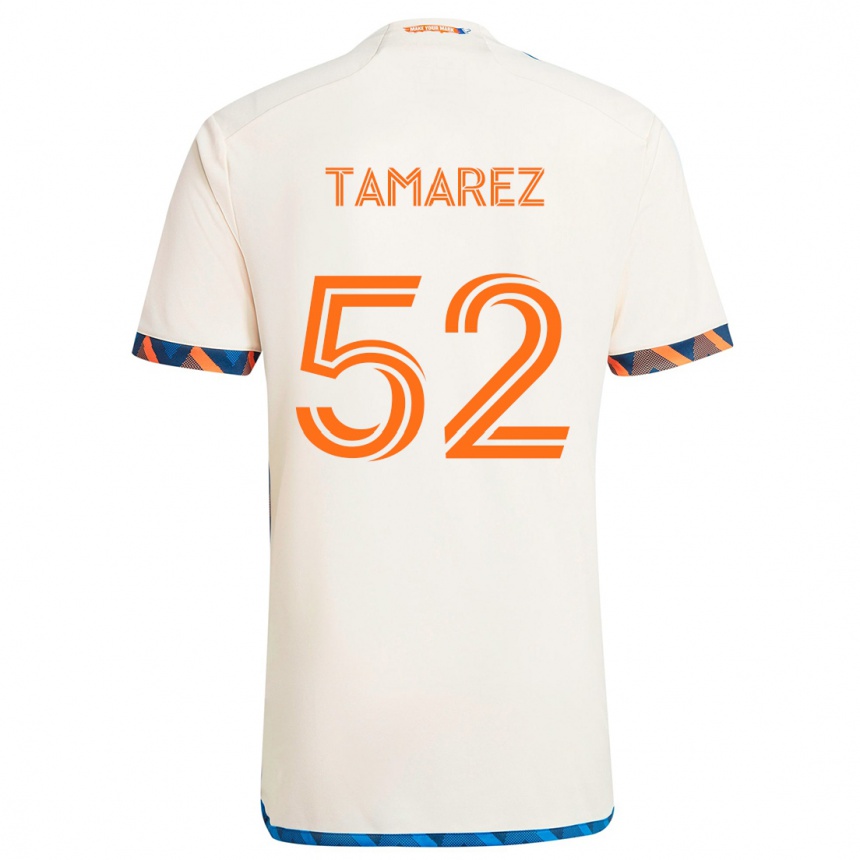 Kids Football Lucas Tamarez #52 White Orange Away Jersey 2024/25 T-Shirt Nz