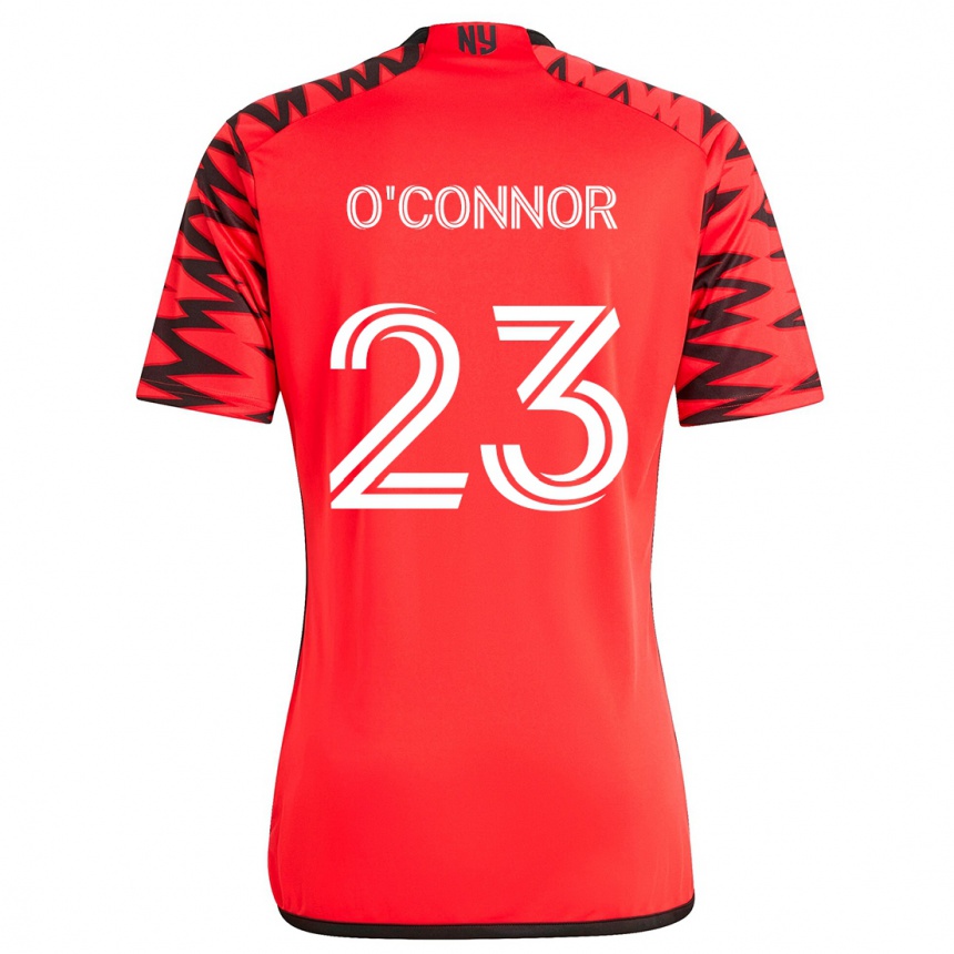 Kids Football Aidan O'connor #23 Red Black White Away Jersey 2024/25 T-Shirt Nz