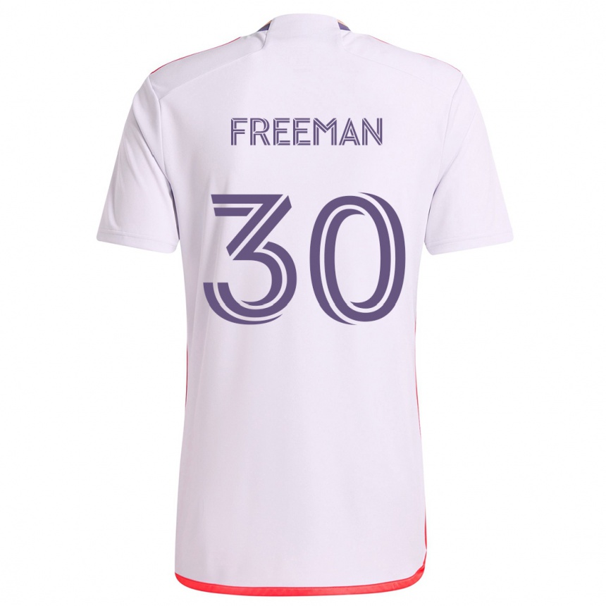 Kids Football Alex Freeman #30 White Red Purple Away Jersey 2024/25 T-Shirt Nz