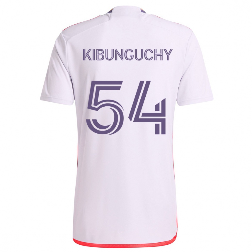 Kids Football Nabi Kibunguchy #54 White Red Purple Away Jersey 2024/25 T-Shirt Nz