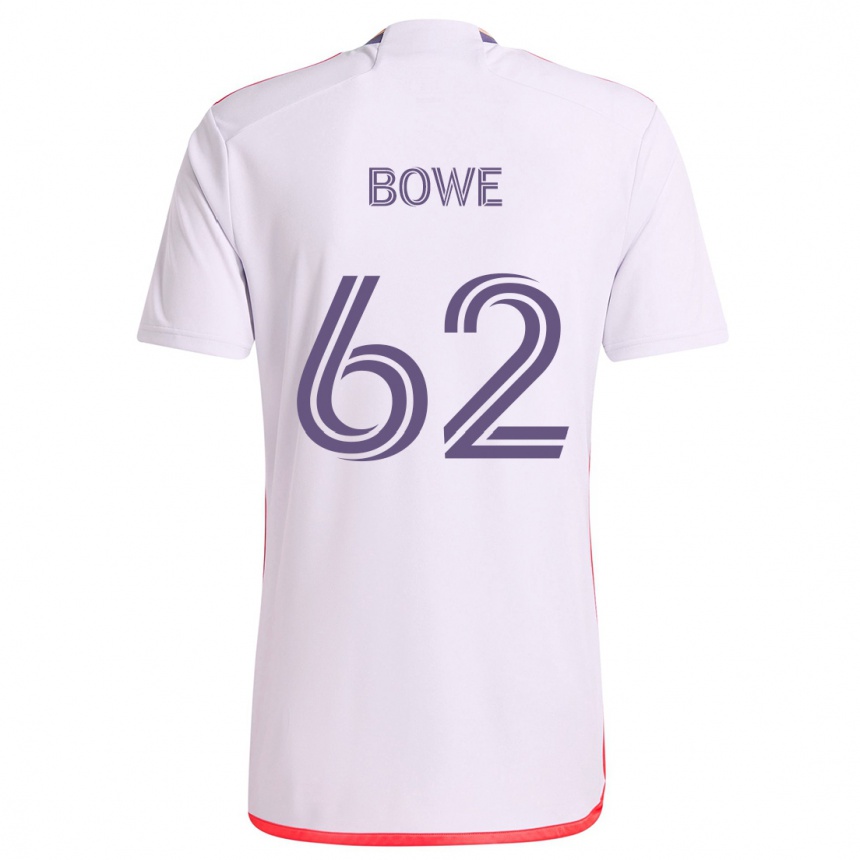 Kids Football Thomas Bowe #62 White Red Purple Away Jersey 2024/25 T-Shirt Nz