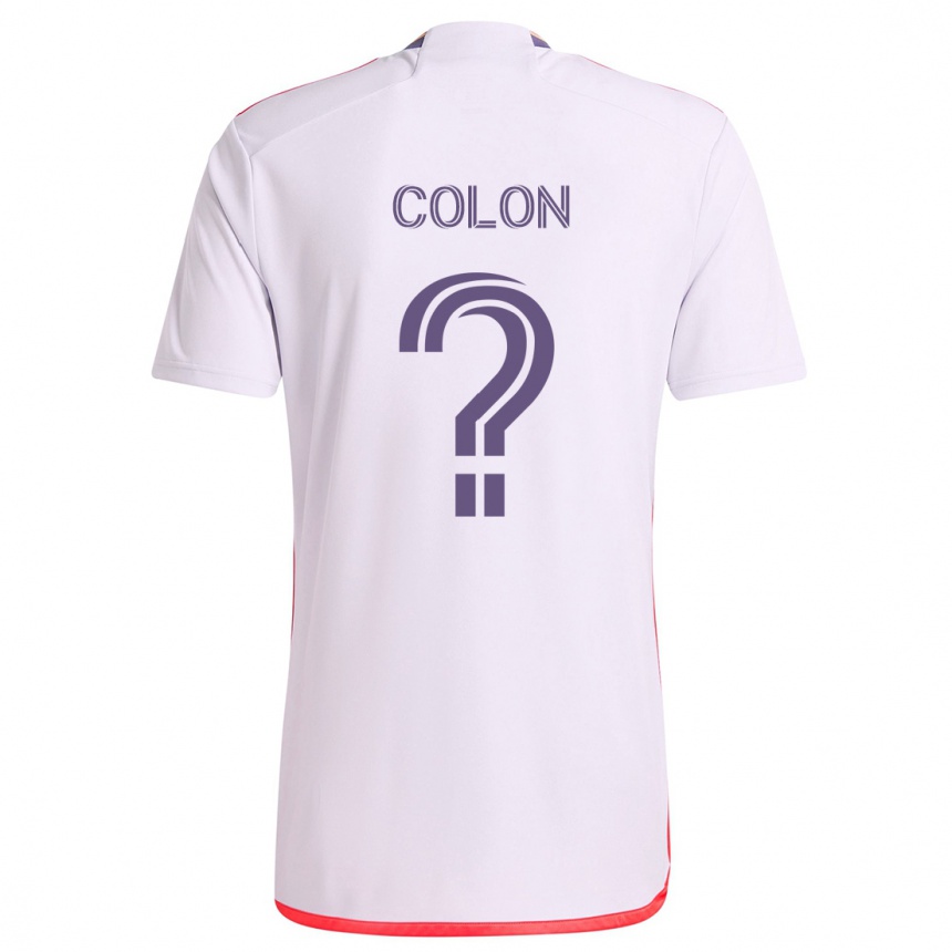 Kids Football Xzavier Colon #0 White Red Purple Away Jersey 2024/25 T-Shirt Nz