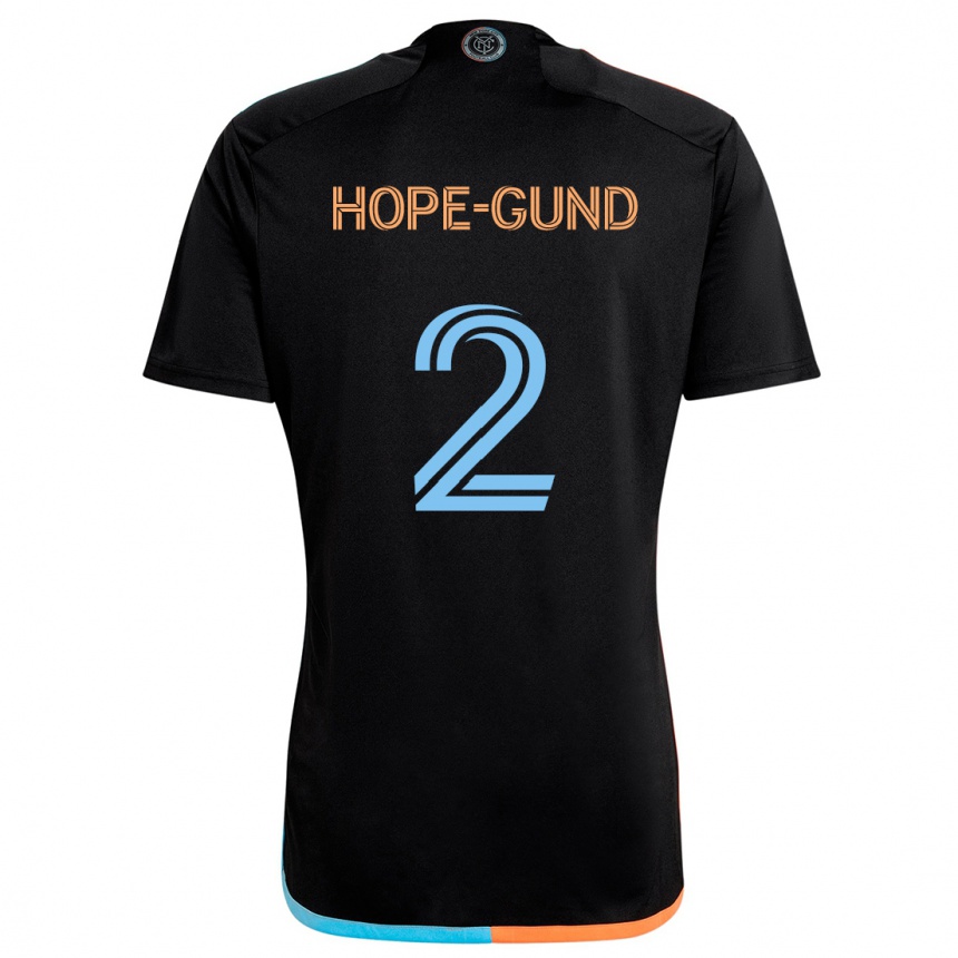 Kids Football Rio Hope-Gund #2 Black Orange Blue Away Jersey 2024/25 T-Shirt Nz