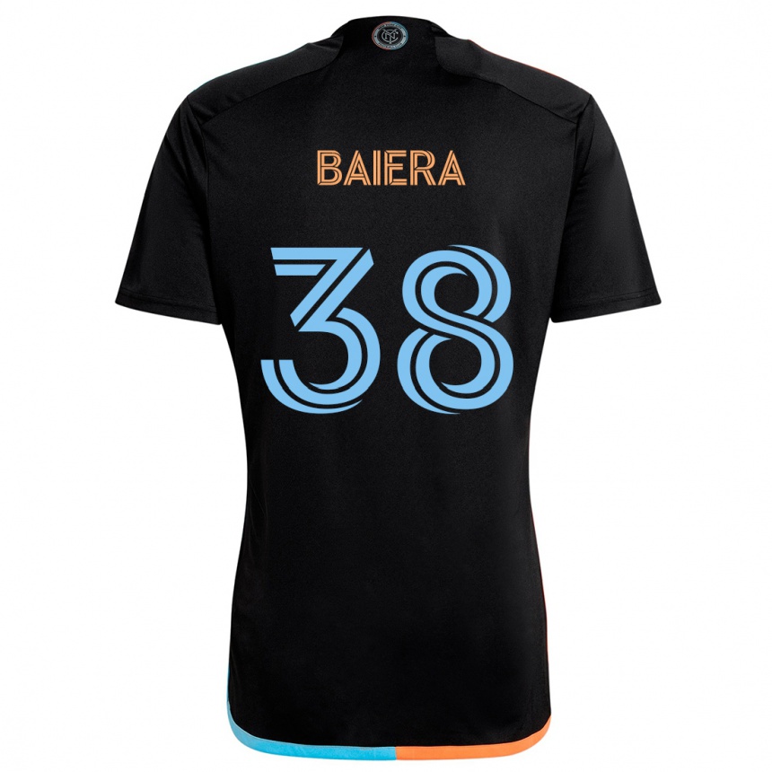 Kids Football Drew Baiera #38 Black Orange Blue Away Jersey 2024/25 T-Shirt Nz