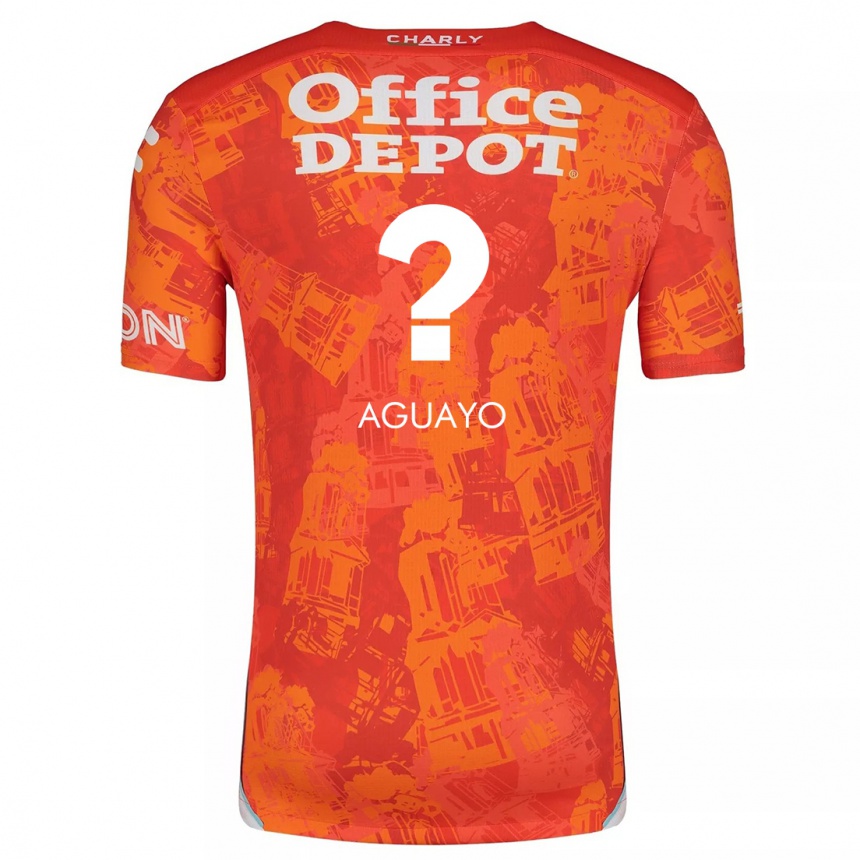 Kids Football Sergio Aguayo #0 Orange White Away Jersey 2024/25 T-Shirt Nz