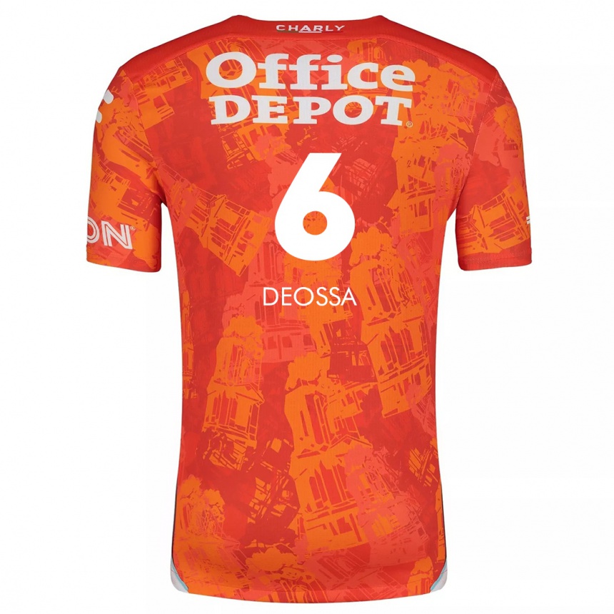 Kids Football Nelson Deossa #6 Orange White Away Jersey 2024/25 T-Shirt Nz