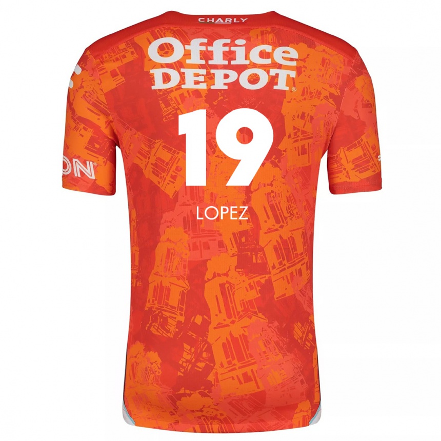 Kids Football Javier Eduardo López #19 Orange White Away Jersey 2024/25 T-Shirt Nz