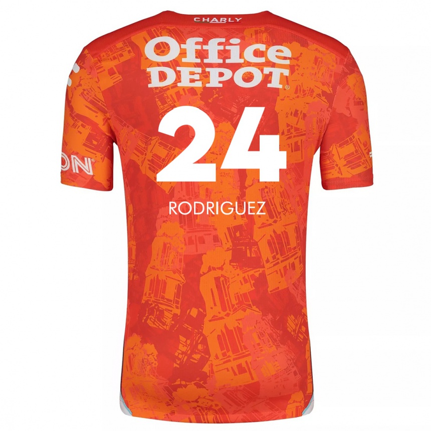 Kids Football Luis Rodriguez #24 Orange White Away Jersey 2024/25 T-Shirt Nz