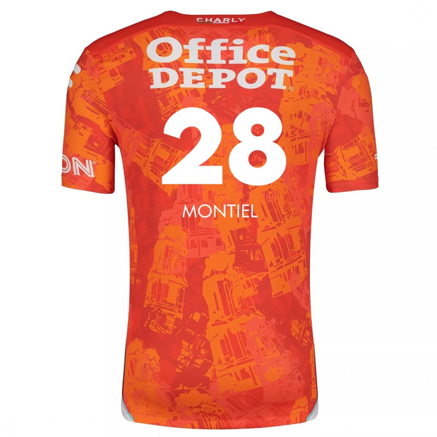 Kids Football Elías Montiel #28 Orange White Away Jersey 2024/25 T-Shirt Nz