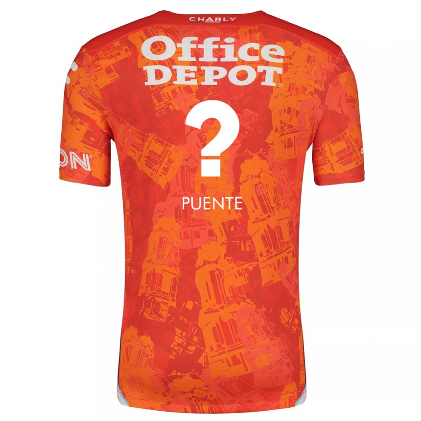 Kids Football Luis Puente #0 Orange White Away Jersey 2024/25 T-Shirt Nz