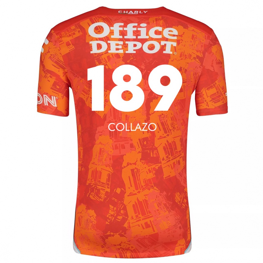 Kids Football David Collazo #189 Orange White Away Jersey 2024/25 T-Shirt Nz