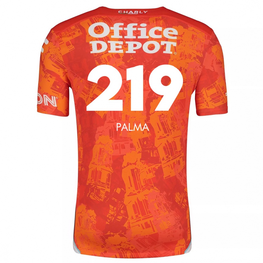 Kids Football Pablo Palma #219 Orange White Away Jersey 2024/25 T-Shirt Nz