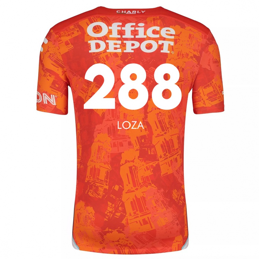 Kids Football Santino Loza #288 Orange White Away Jersey 2024/25 T-Shirt Nz