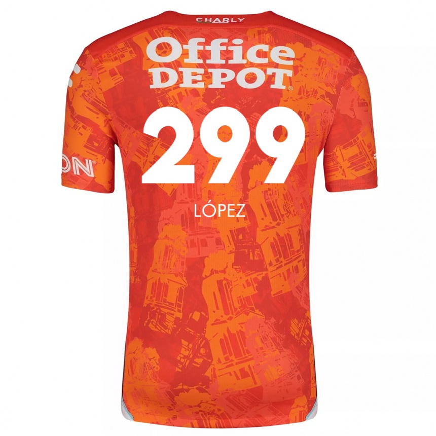 Kids Football Santiago López #299 Orange White Away Jersey 2024/25 T-Shirt Nz