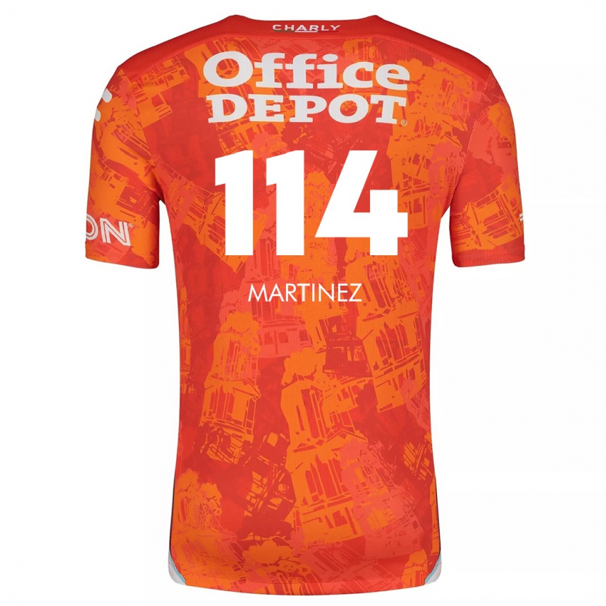 Kids Football Jesús Martínez #114 Orange White Away Jersey 2024/25 T-Shirt Nz