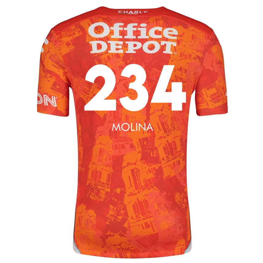 Kids Football Yoshimar Molina #234 Orange White Away Jersey 2024/25 T-Shirt Nz