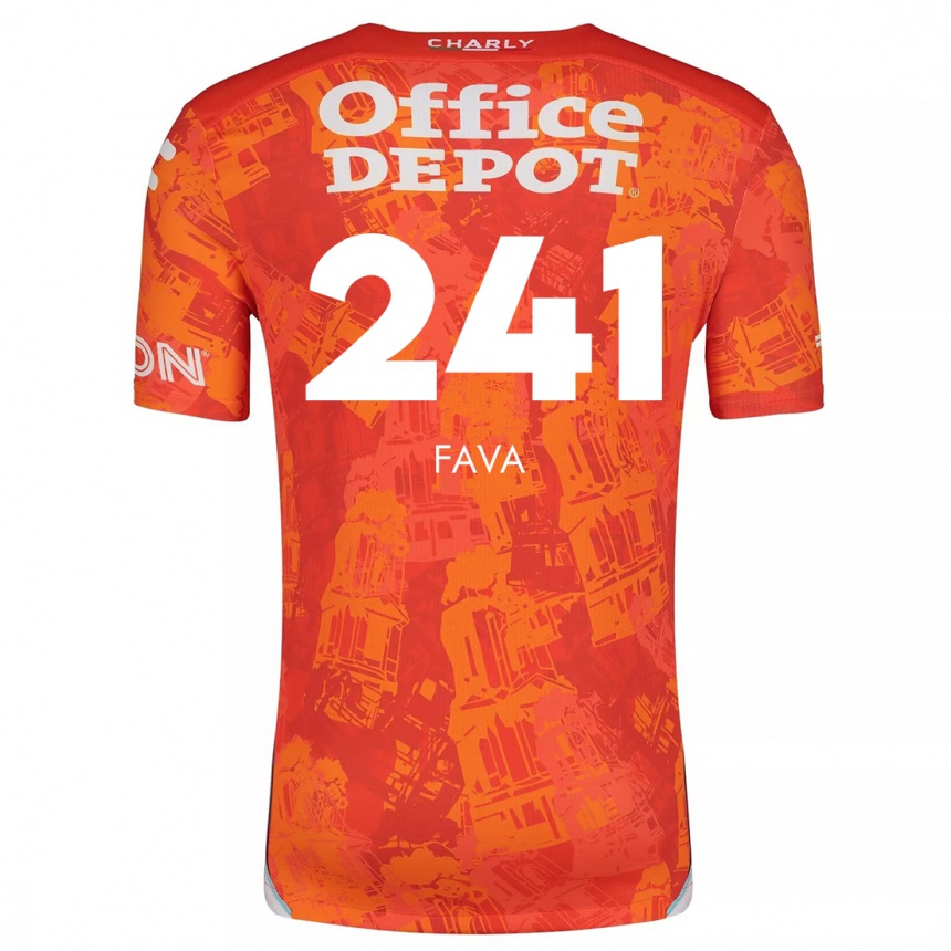 Kids Football Marco Fava #241 Orange White Away Jersey 2024/25 T-Shirt Nz