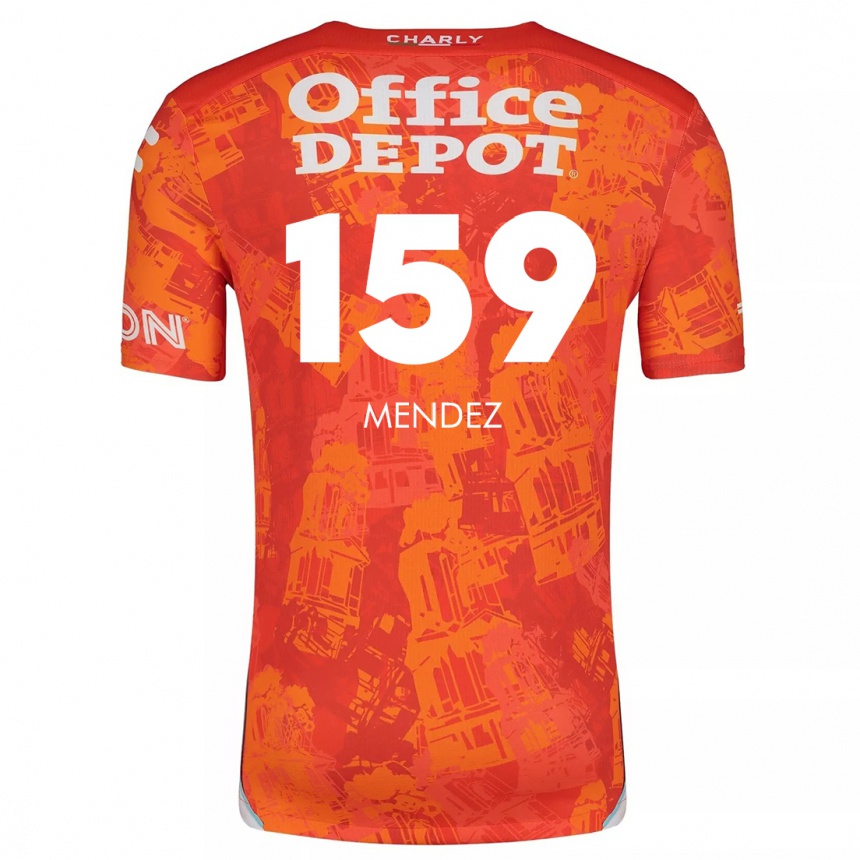 Kids Football Daniel Méndez #159 Orange White Away Jersey 2024/25 T-Shirt Nz