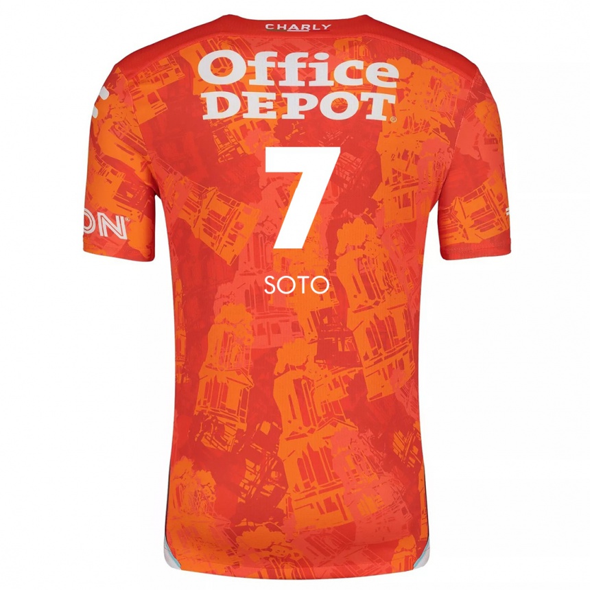 Kids Football Alice Soto #7 Orange White Away Jersey 2024/25 T-Shirt Nz