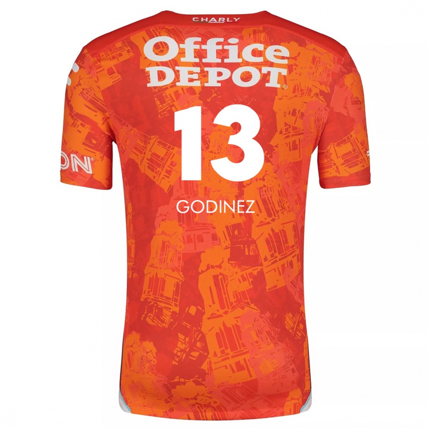 Kids Football Alexandra Godínez #13 Orange White Away Jersey 2024/25 T-Shirt Nz