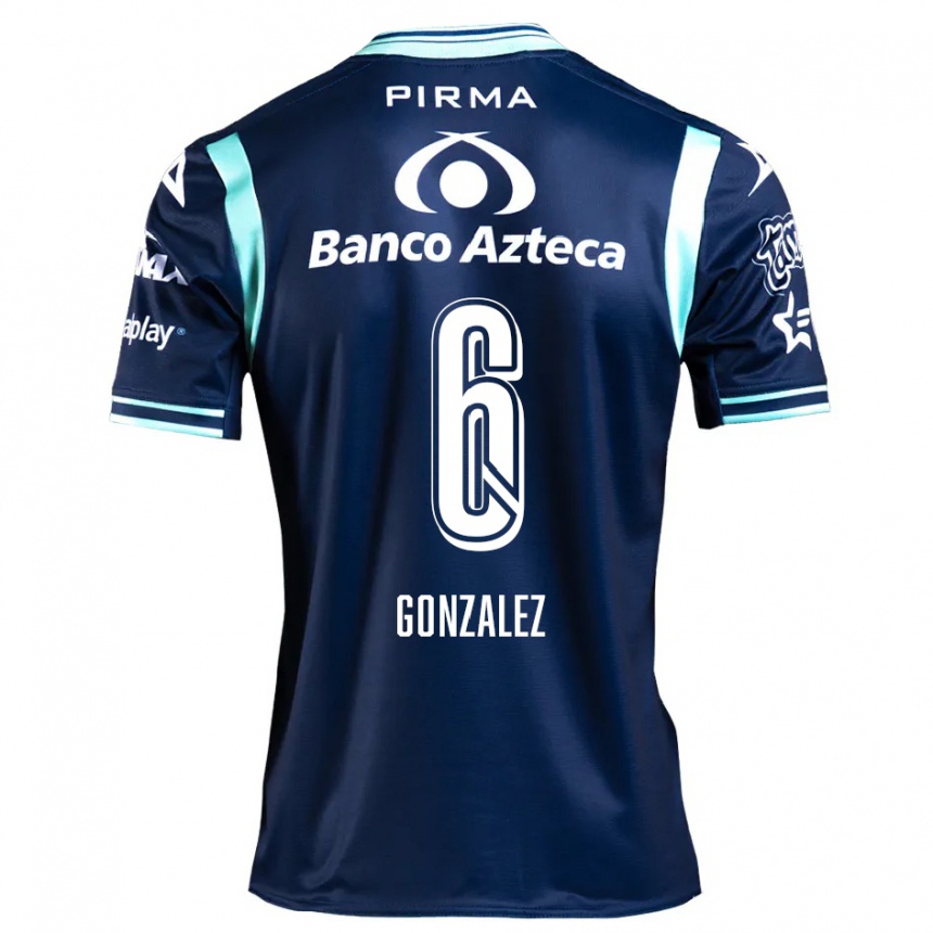 Kids Football Pablo González #6 Navy Blue Away Jersey 2024/25 T-Shirt Nz