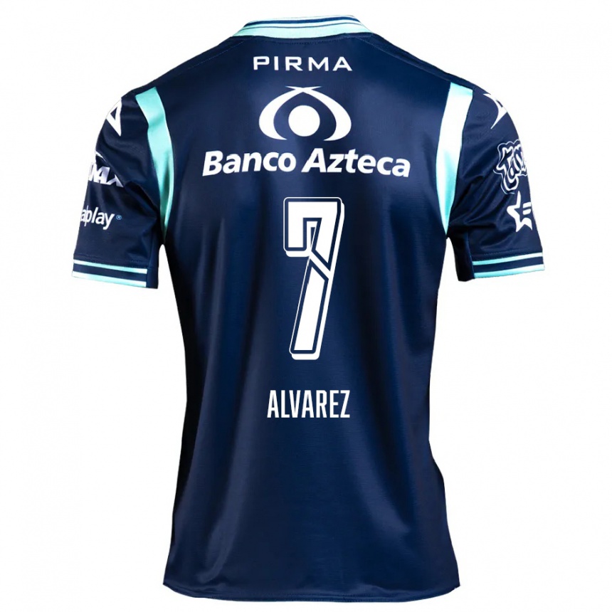 Kids Football Daniel Álvarez #7 Navy Blue Away Jersey 2024/25 T-Shirt Nz