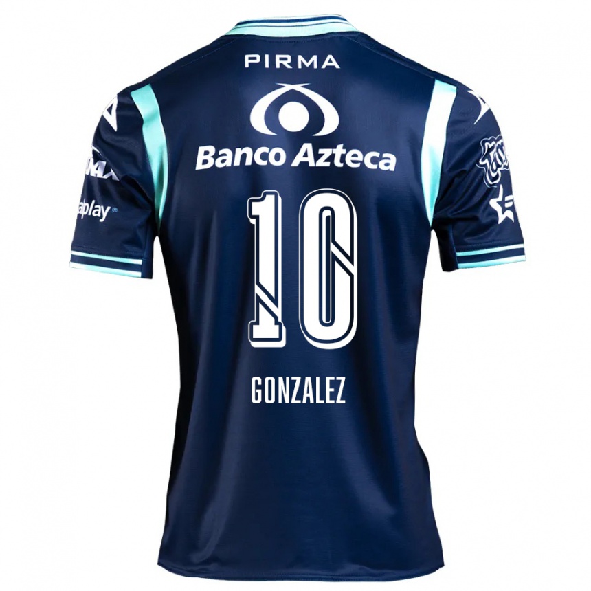 Kids Football Jair González #10 Navy Blue Away Jersey 2024/25 T-Shirt Nz