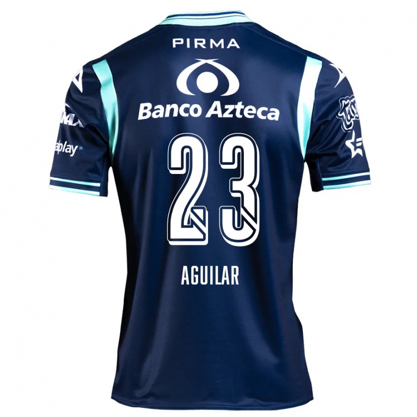 Kids Football Daniel Aguilar #23 Navy Blue Away Jersey 2024/25 T-Shirt Nz