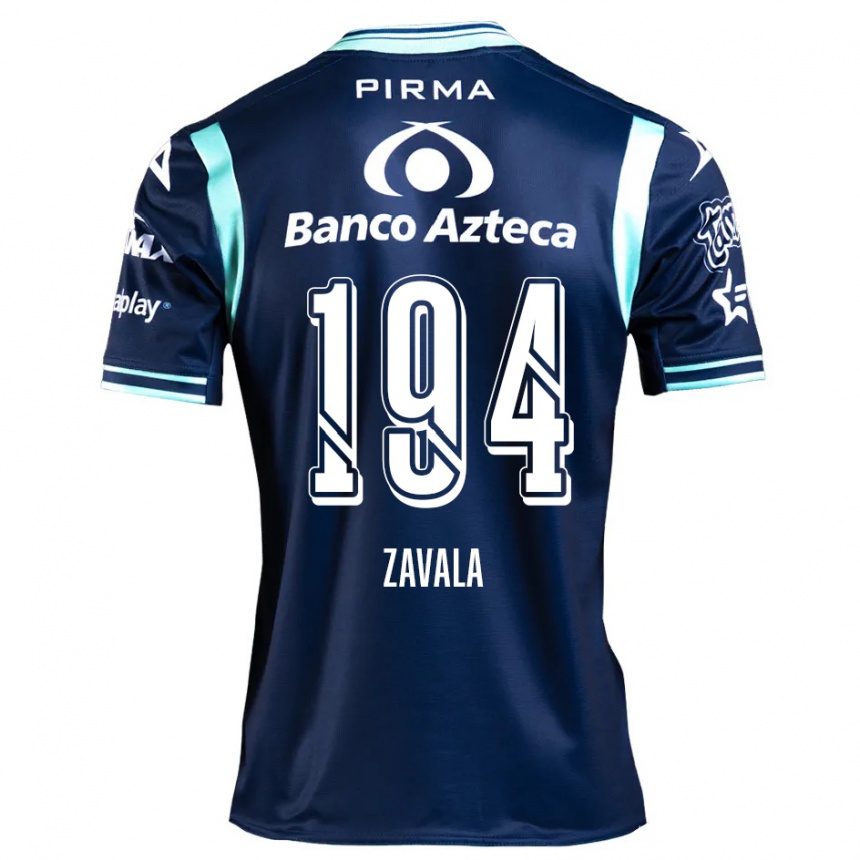 Kids Football Arath Zavala #194 Navy Blue Away Jersey 2024/25 T-Shirt Nz