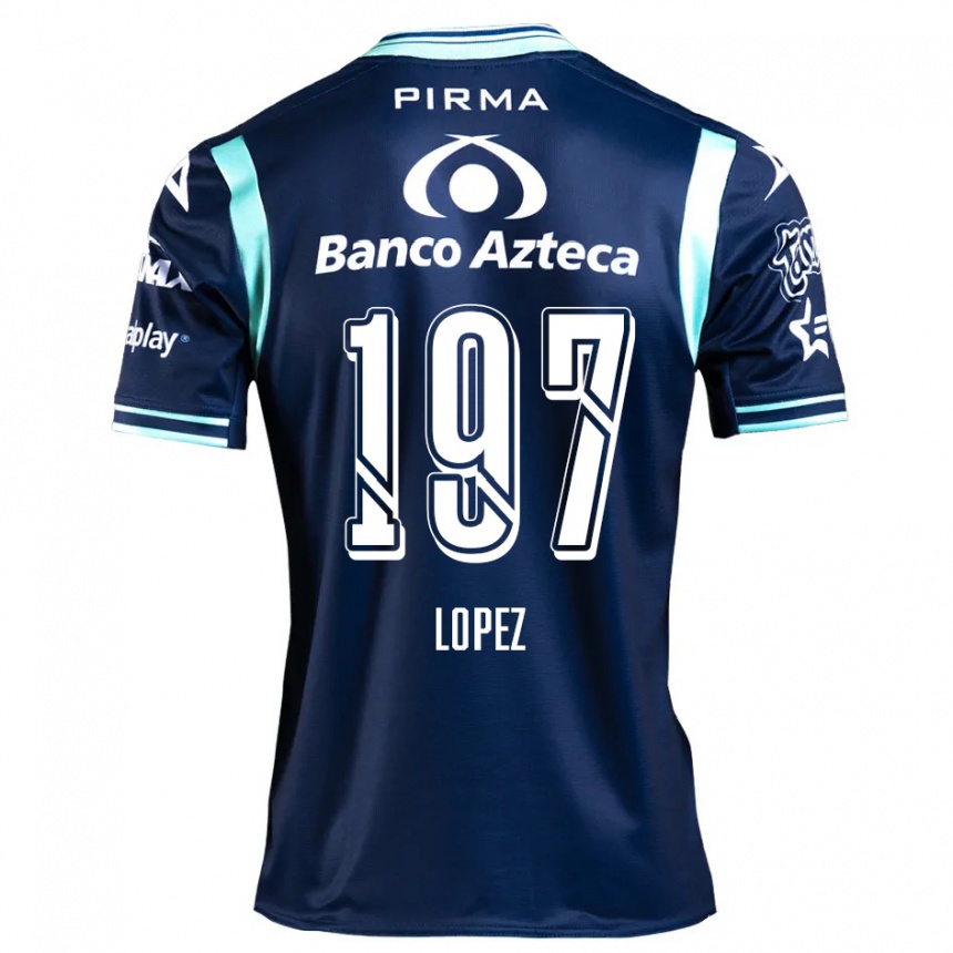 Kids Football Sebastián López #197 Navy Blue Away Jersey 2024/25 T-Shirt Nz