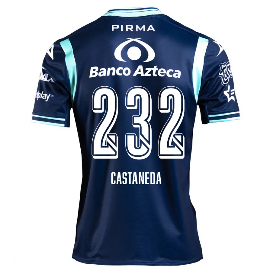 Kids Football Ángel Castañeda #232 Navy Blue Away Jersey 2024/25 T-Shirt Nz