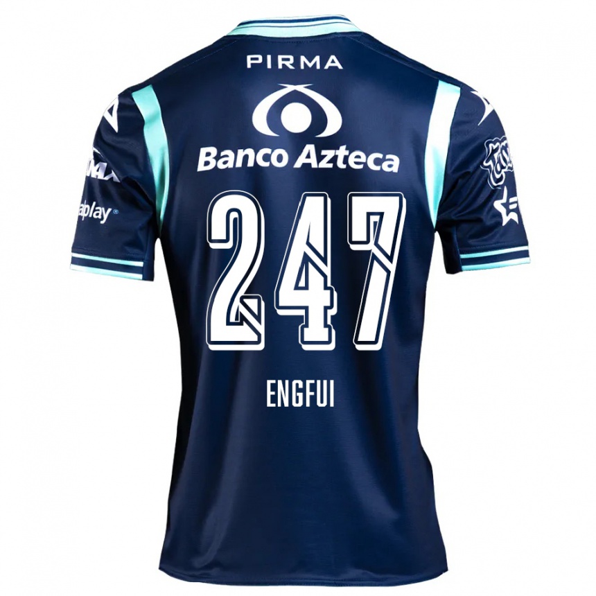 Kids Football Emilio Engfui #247 Navy Blue Away Jersey 2024/25 T-Shirt Nz