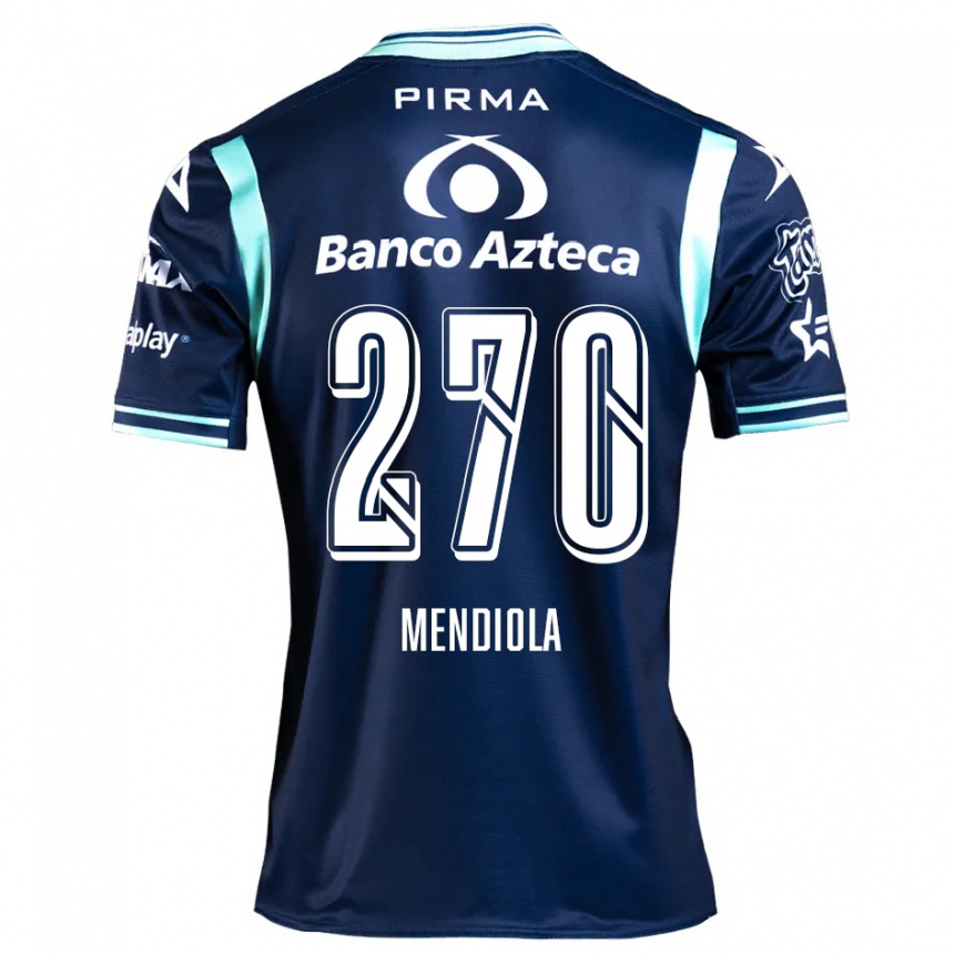 Kids Football Carlos Mendiola #270 Navy Blue Away Jersey 2024/25 T-Shirt Nz